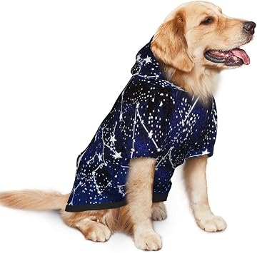 Glow in The Dark Printed Dog Costume,Funny Large Dog Hoodie Winter Coat Clothes for Large Medium Breed Dogs