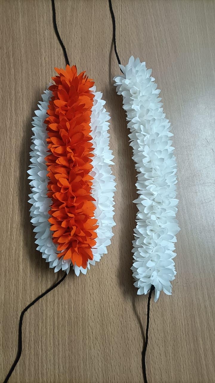 Flowers Park - Artificial Flower for Indian Classical Dance/New mullai Model/White Orange Set 8 inch/White 10" /bharatham/kuchipudi/Dance Flower/Hair Bun/Décor-image-37