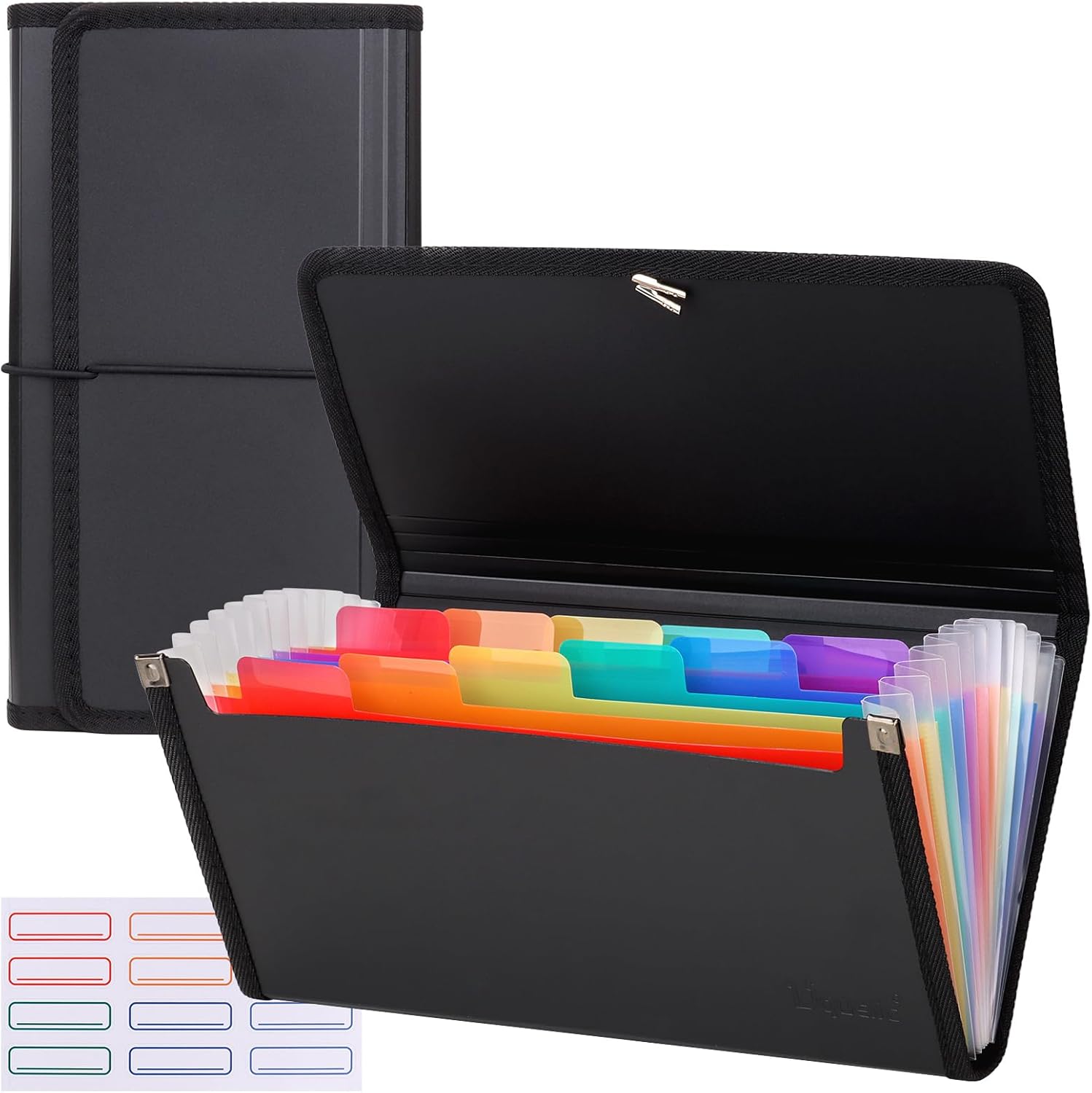 Uquelic 2pcs Mini Accordion Receipt Folder - 13 Pockets Expanding - View #7
