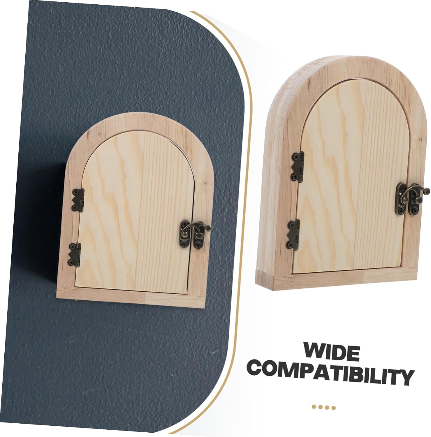ORFOFE Fake Mini Wooden Door Outlet Cover Creative Proofing Plate Easy Installation No Drilling Self-adhesive Design for Decorative Wall