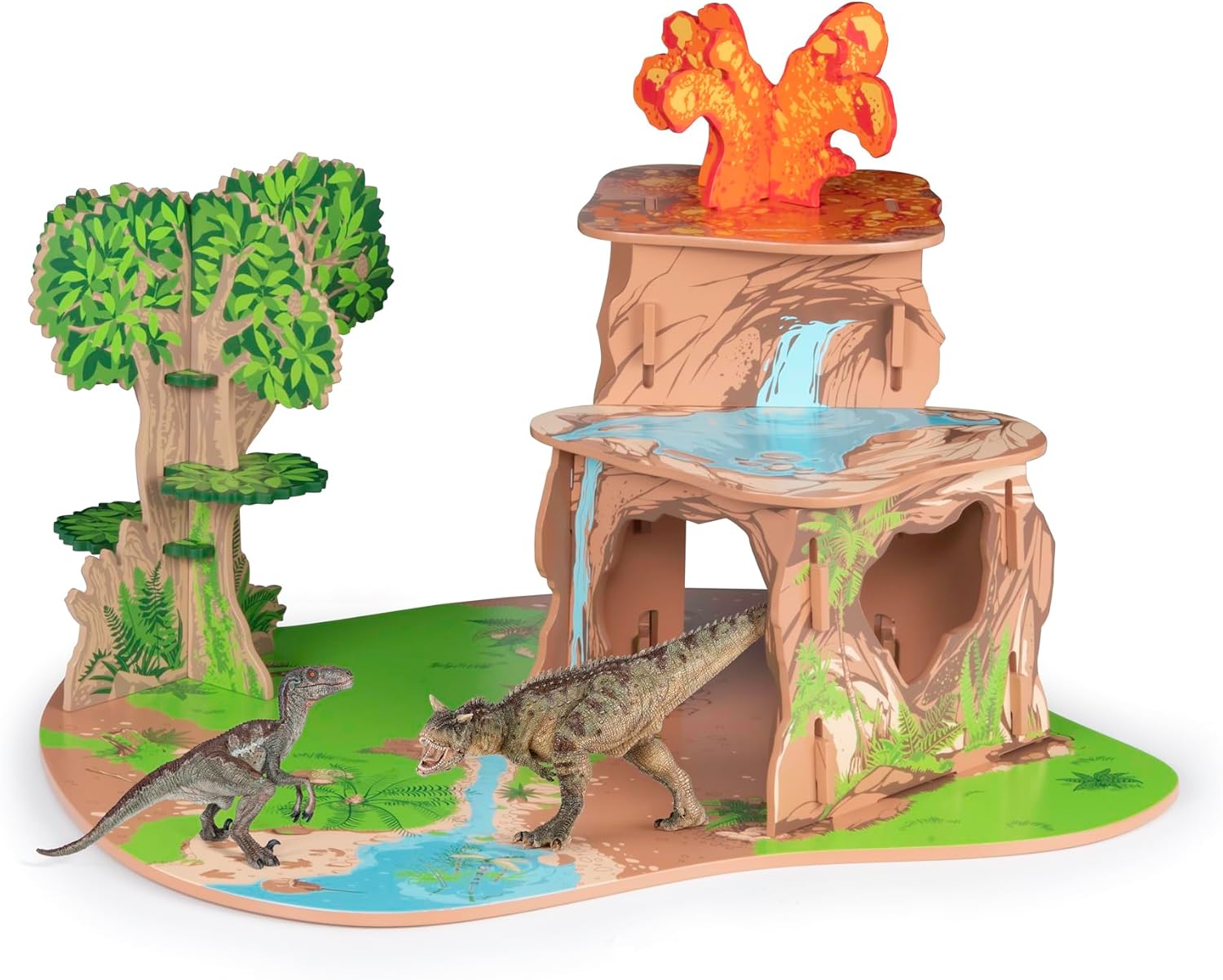 Papo - Land of Dinosaurs Playset with Figures Toy for Kids - Ages 3+ - Dinosaurs Collection - Creative Play Prehistoric World - Gift Idea Toy for Girls and Boys