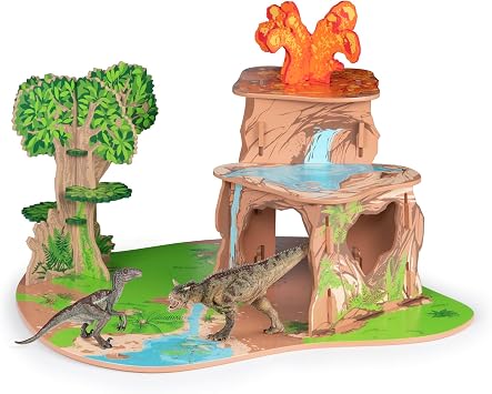 Papo - Land of Dinosaurs Playset with Figures Toy for Kids - Ages 3+ Dinosaurs Collection - Creative Play Prehistoric World - Gift Idea Toy for Girls and Boys