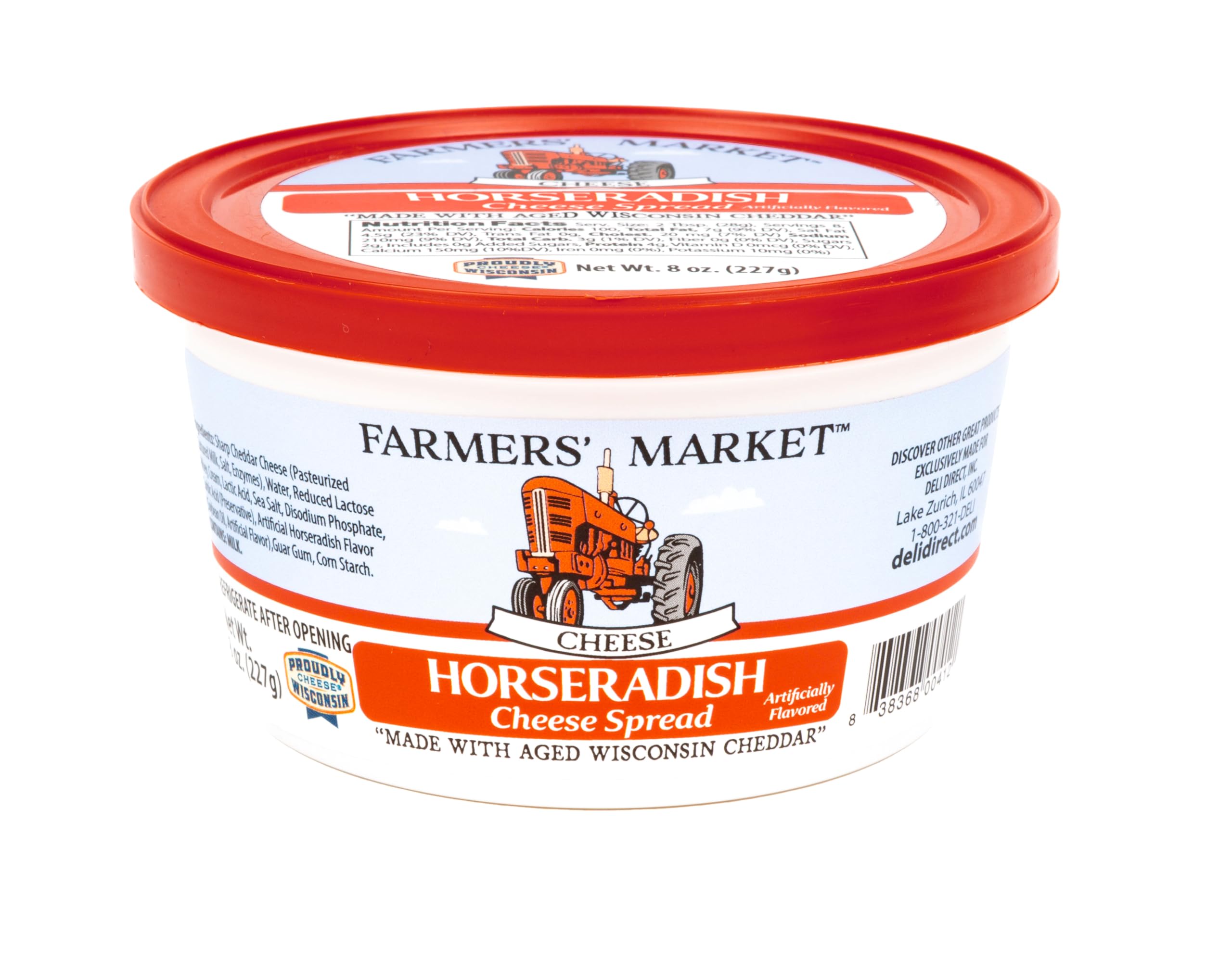 Cheese Spread, Shelf Stable, Wisconsin, Great as Snack Dips for Pretzels or Veggies, (1pk, Horseradish)