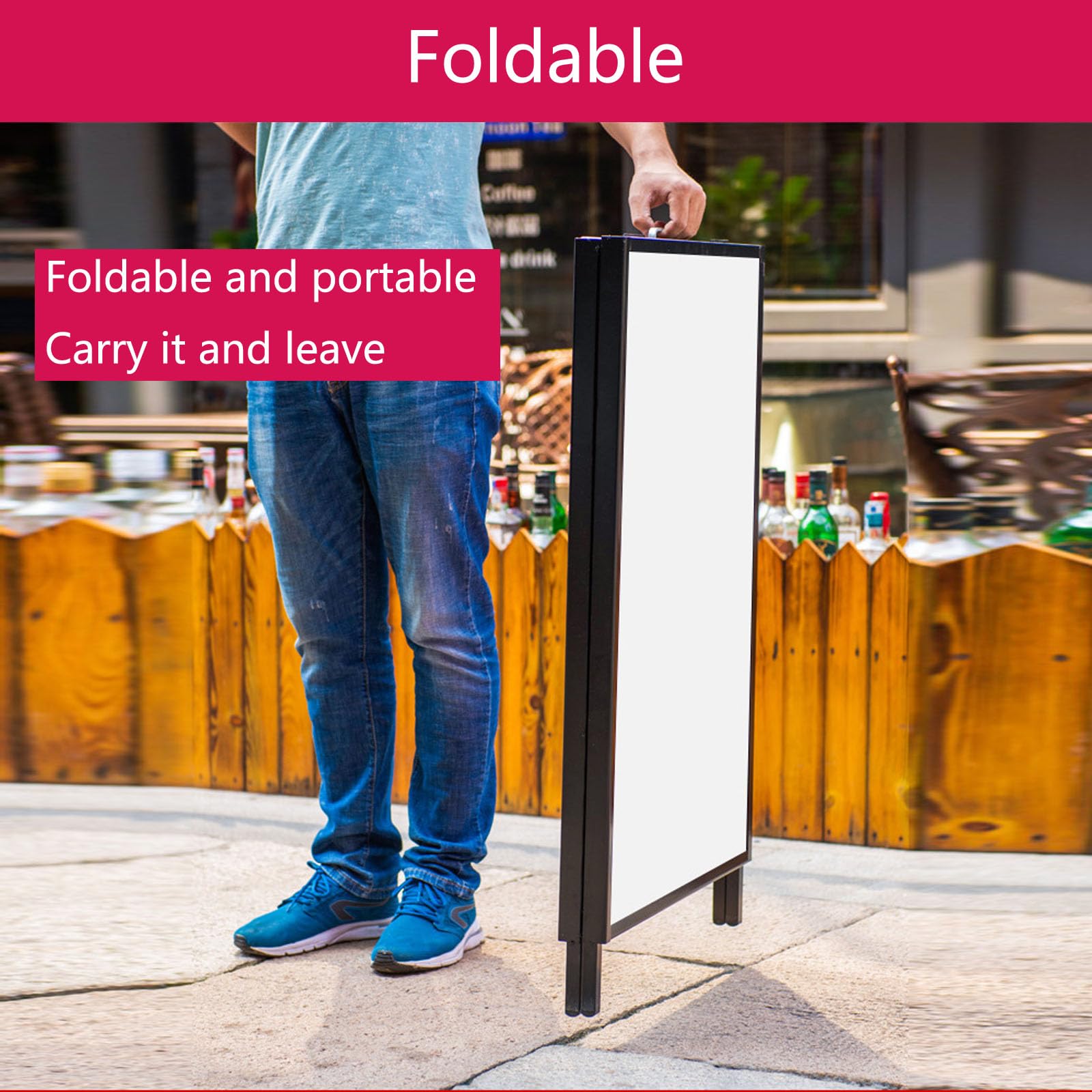 Soporte para Carteles, Soporte para Carteles, Soportes de exhibición para Carteles, Soporte Ajustable para Carteles, Soporte para Carteles, señales de pavimento 60 * 90cm Doble Cara
