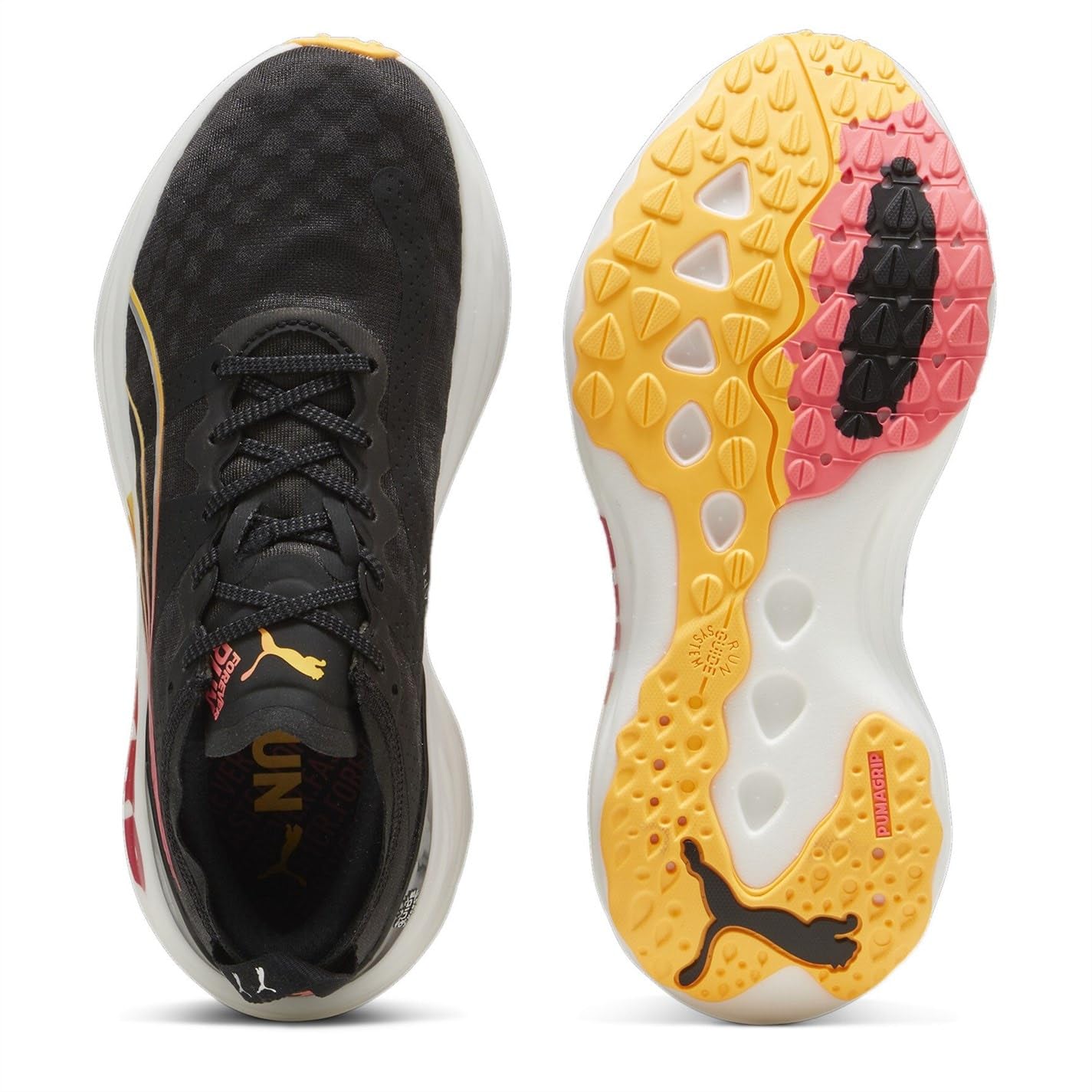 PUMA Chaussures de Running Noires/Oranges Femme Foreverrun