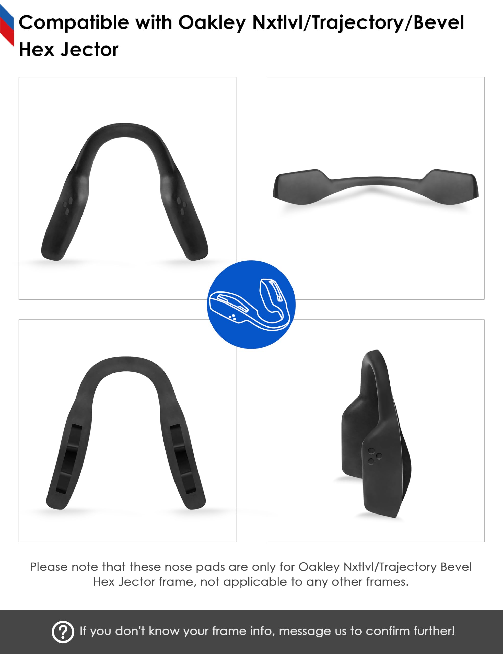 BLAZERBUCK Naselli di ricambio per occhiali da vista Oakley Nxtlvl Trajectory Bevel Hex Jector