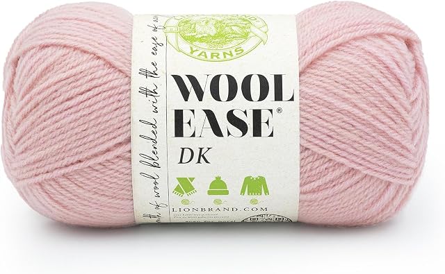 Lion Brand Yarn, Mélange de laine acrylique Laine-Ease DK Yarn pour tricoter, Crocheter, et artisanat, Rose, paquet de 1
