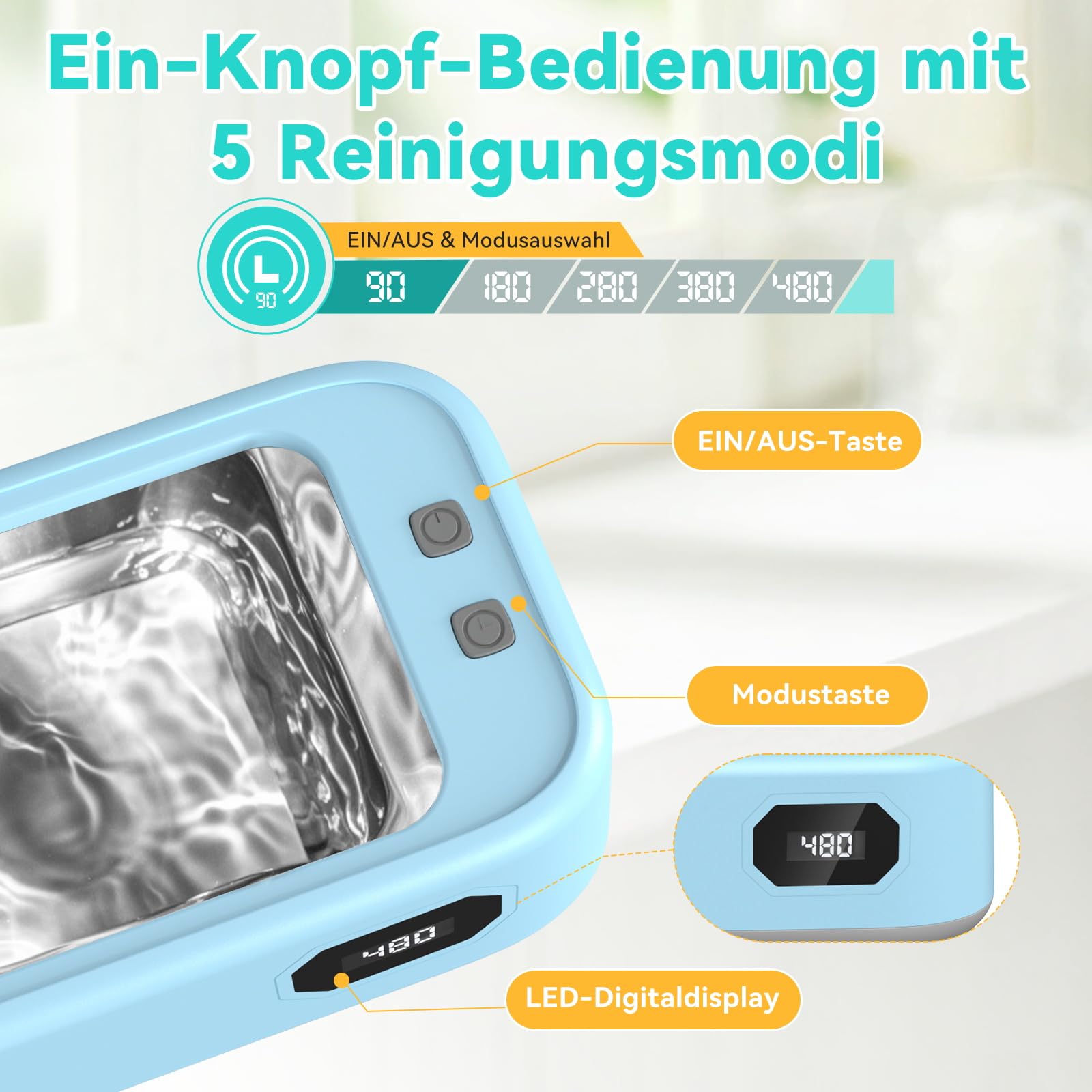 Nettoyeur Ultrasons, Bac a Ultrason 640 ml, 40W 49000HZ Nettoyeur Ultrason, Ultrasonic Cleaner pour Lunettes, Bagues, Pièces de Monnaie, Prothèses Dentaires, Avec Pince et Chiffon de Nettoyage