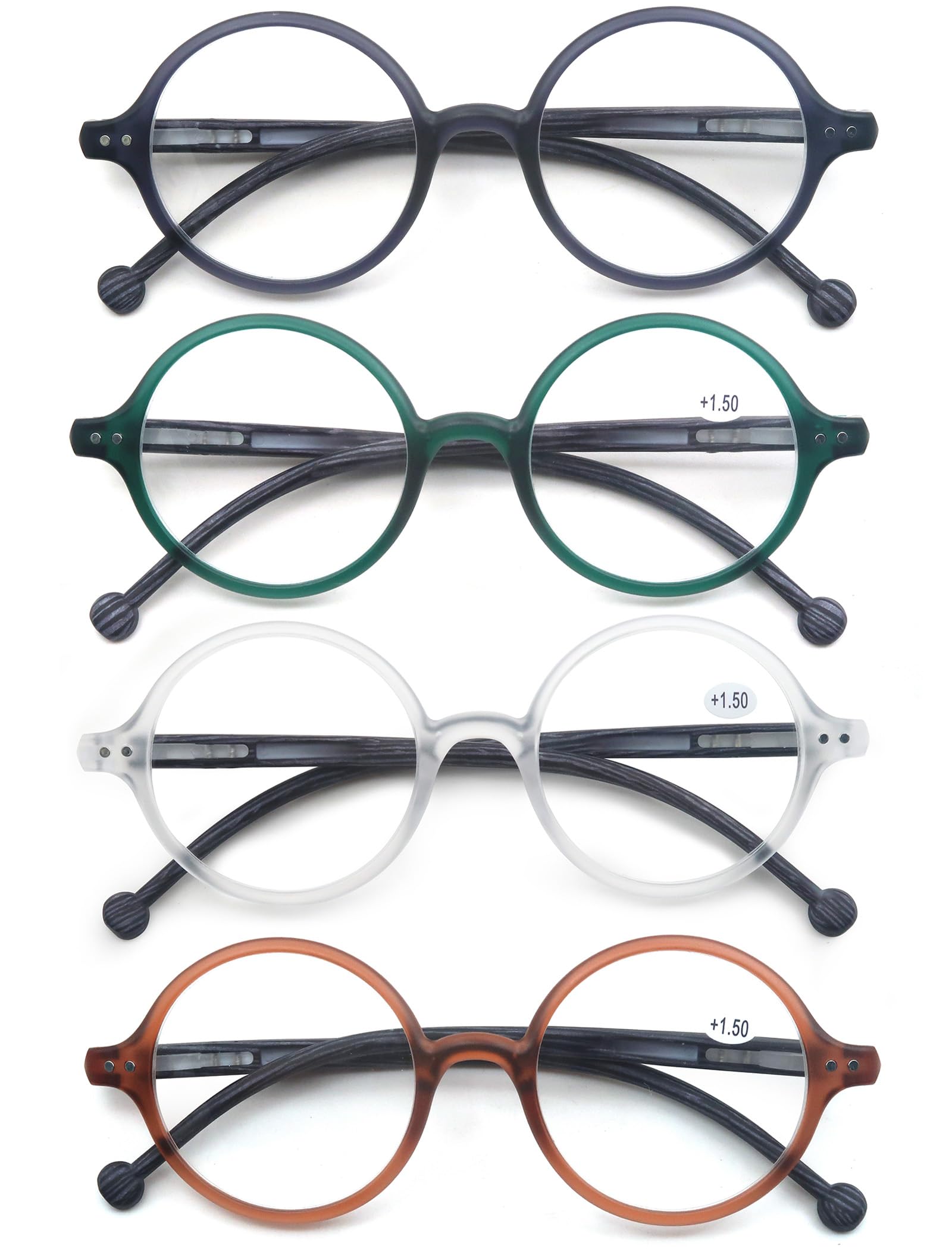 TISHUI Round Reading Glasses Women Men Blue Light Blocking Circular Readers Unisex Ultra Lightweight Circle Cheaters Glasses