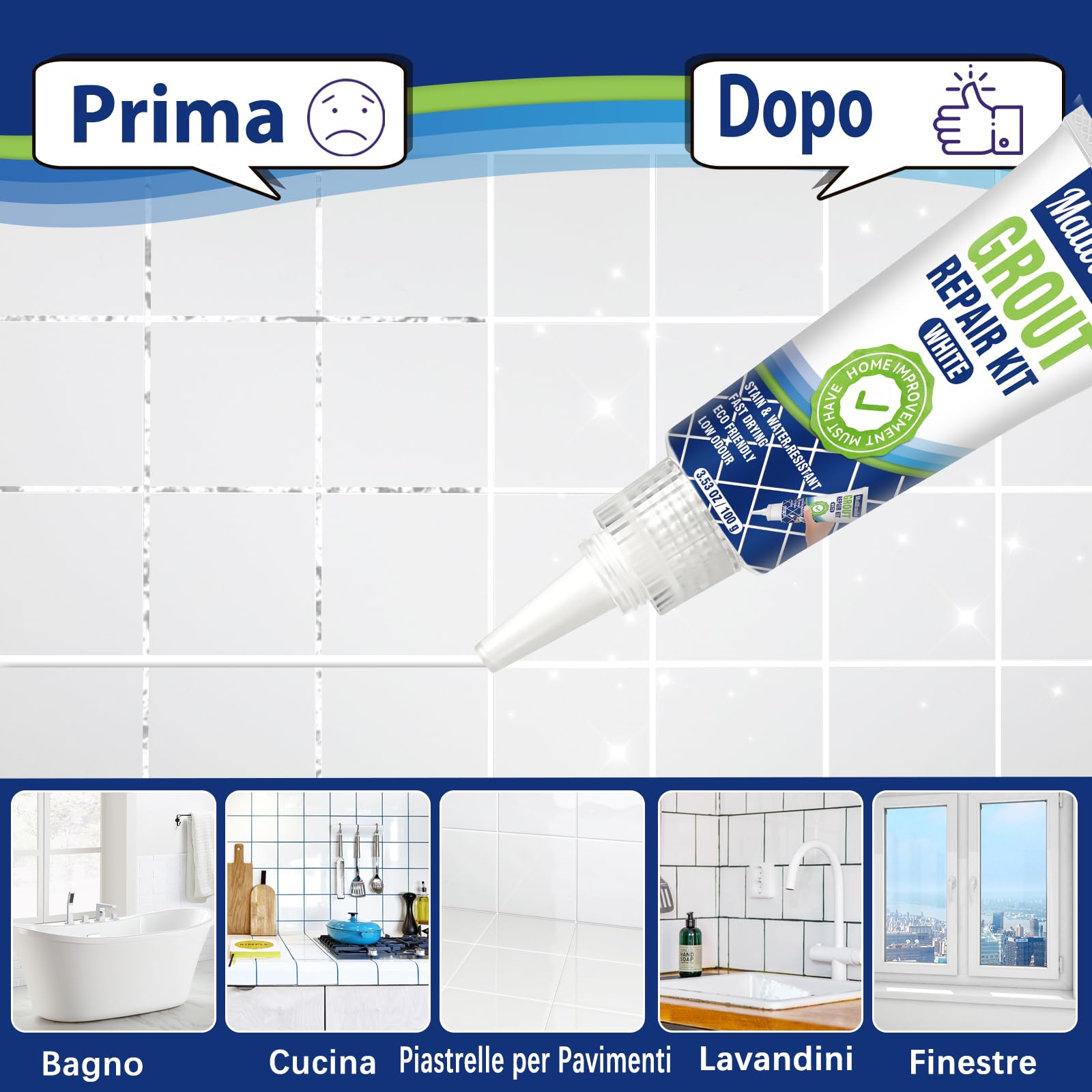 Riparazione Fughe Piastrelle (Bianco, 200)