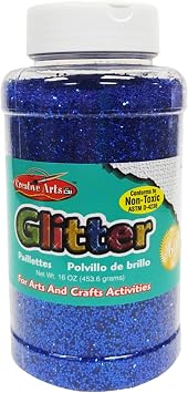 Creative Arts by Charles Leonard Glitter, 16 Ounce Bottle, Blue 41115