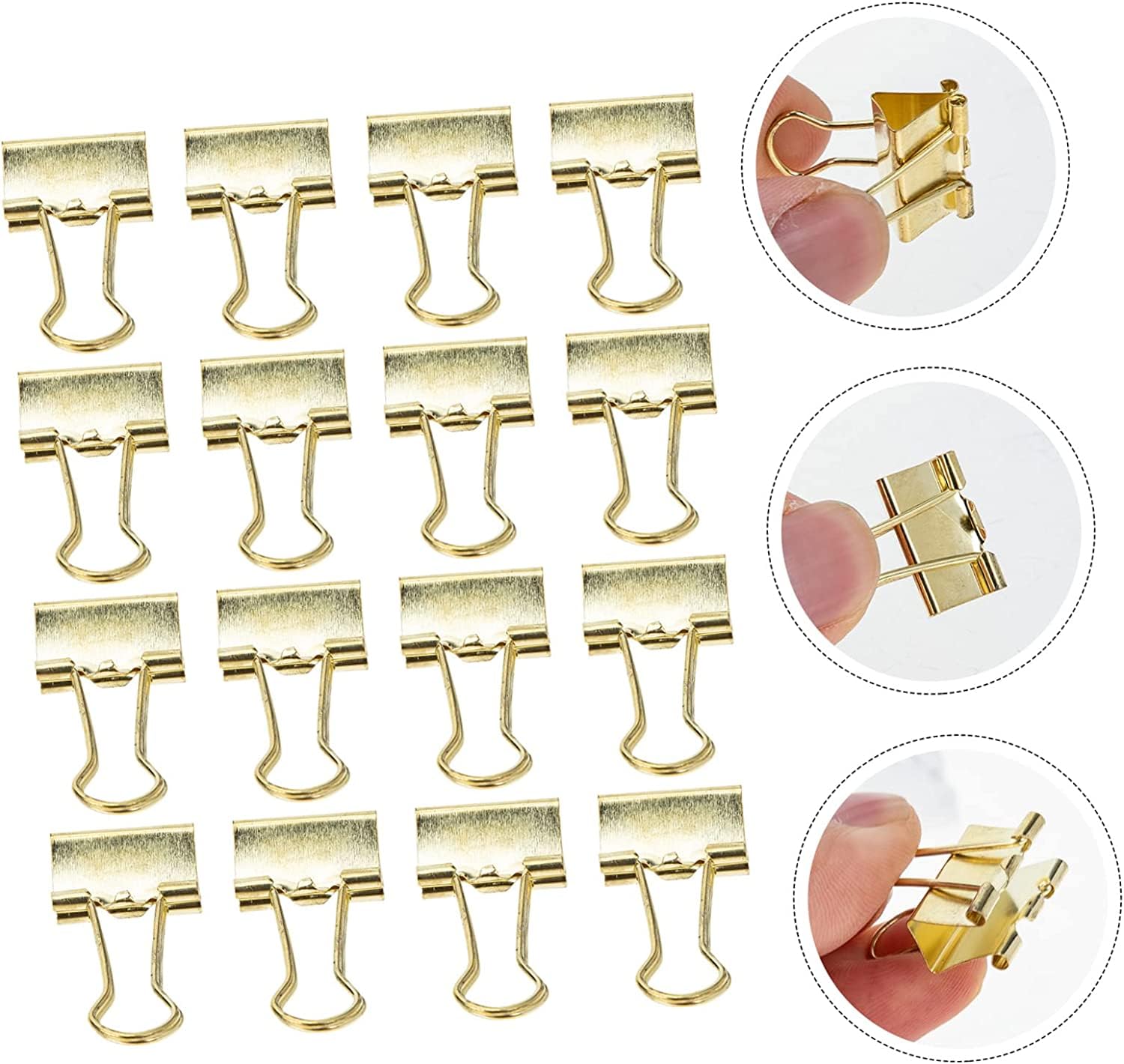 16 sztuk Złoty Ogon Klips Mini Binders Spinacze do papieru Folder Organizer Binder Złote Artykuły Biurowe Zdjęcie