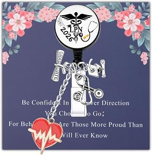 LQRI LPN 2026 Badge Reel Licensed Practical Nurse Graduation Gifts Medical Caduceus Retractable Badge Holder LPN Gift (Licensed Practical Nurse Graduation Gifts)