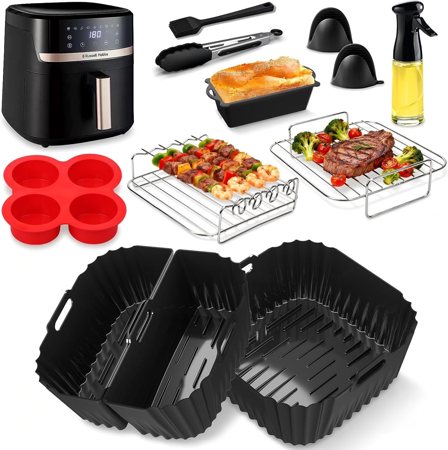 Heißluftfritteuse Zubehör für Russell Hobbs XXL 8L 8,3L Airfryer Zubehör