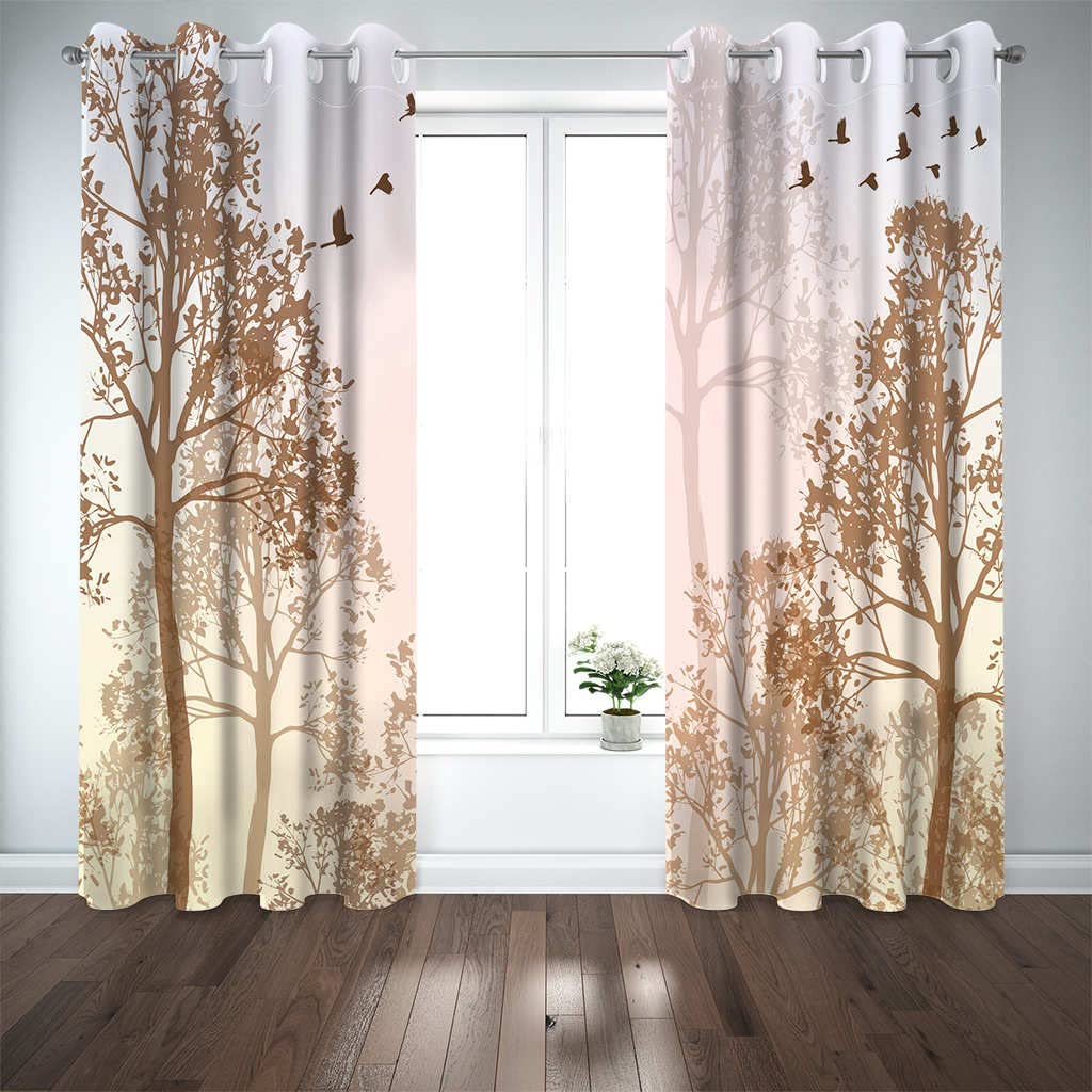 Modernas Cortinas Dormitorio Juvenil Impresión 3D Bosque 300x280cm Ojales Cortinas Opacas 2 Piezas para Dormitorio Habitación De Los Niños Cortina Decoración del Salón