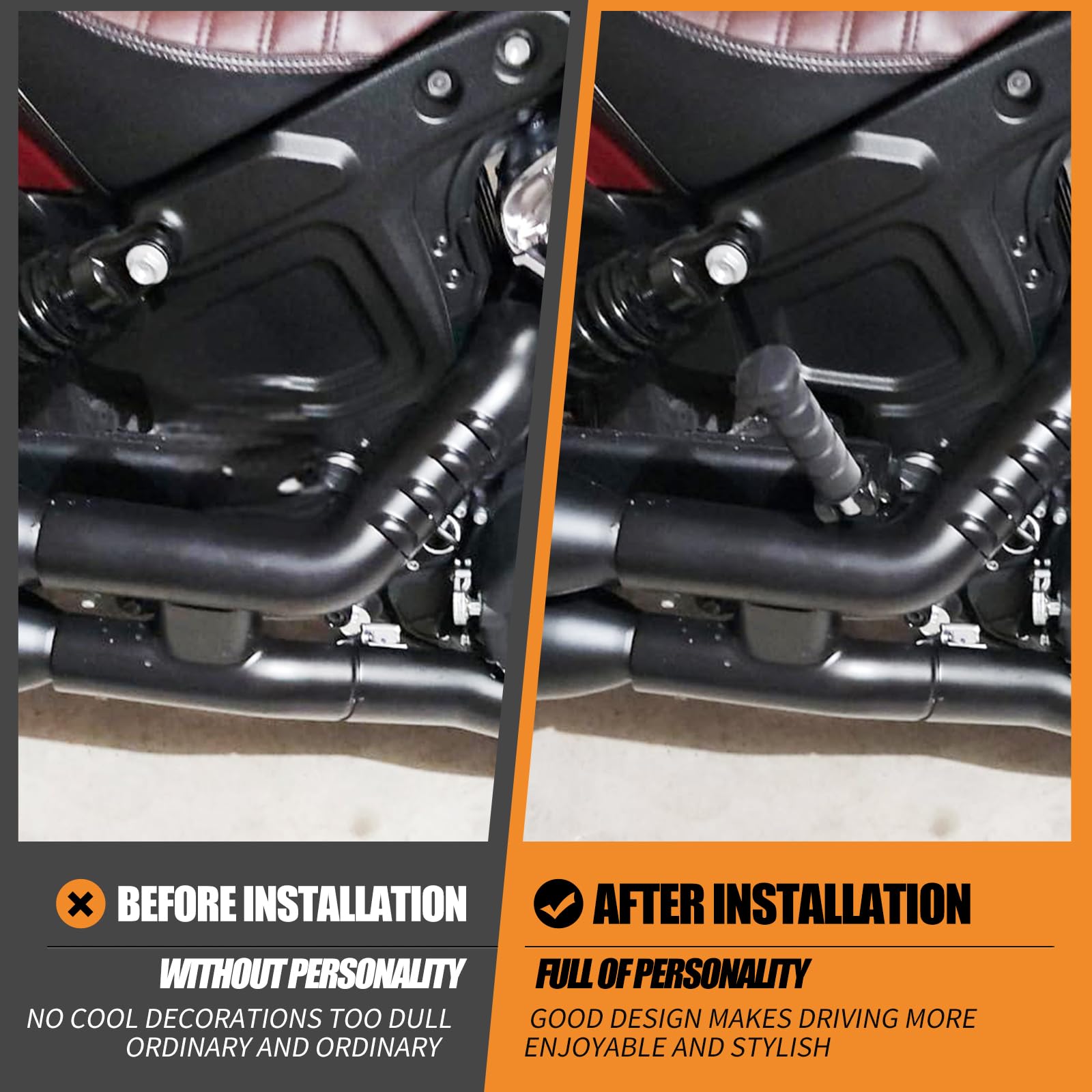 HCmotorku Repose-Pieds Passager Arrière Moto Indian Scout 2015-2023 - Noir Brillant