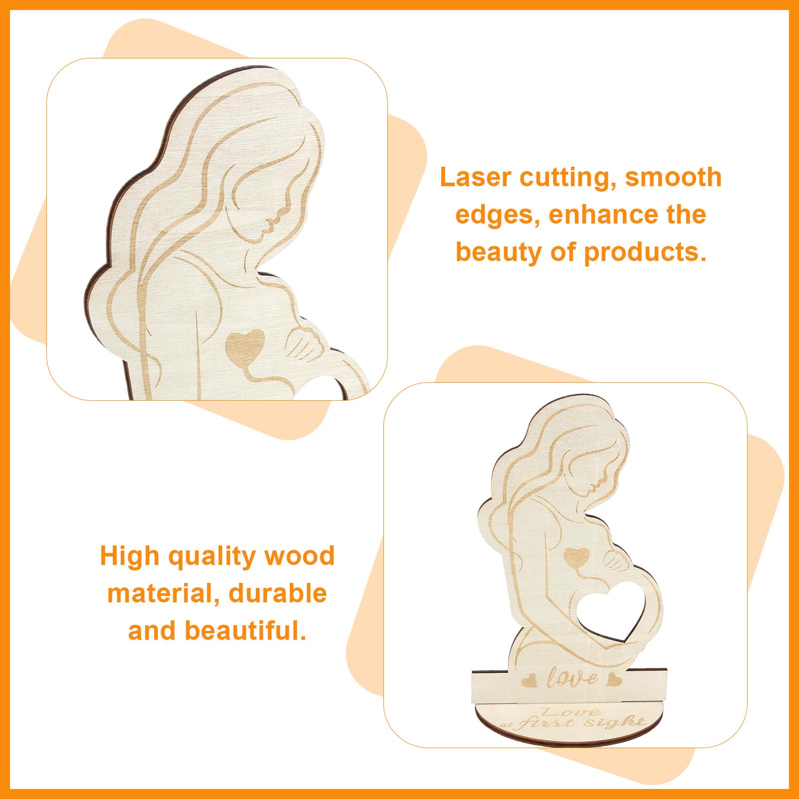 Portafoto Ecografia In Legno Per Future Mamme - Cornice Regalo Gravidanza, Modello Lisa - Foto 4