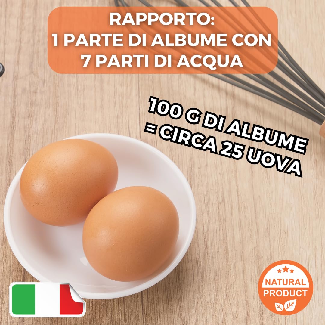 Albume D'uovo Montante in Polvere (Neutro, 500 G) Ottenuto da Uova Fresche di Gallina, Indicato per Preparazione di Dolci e Alimenti da Forno - Prodotti Alimentari Made in Italy