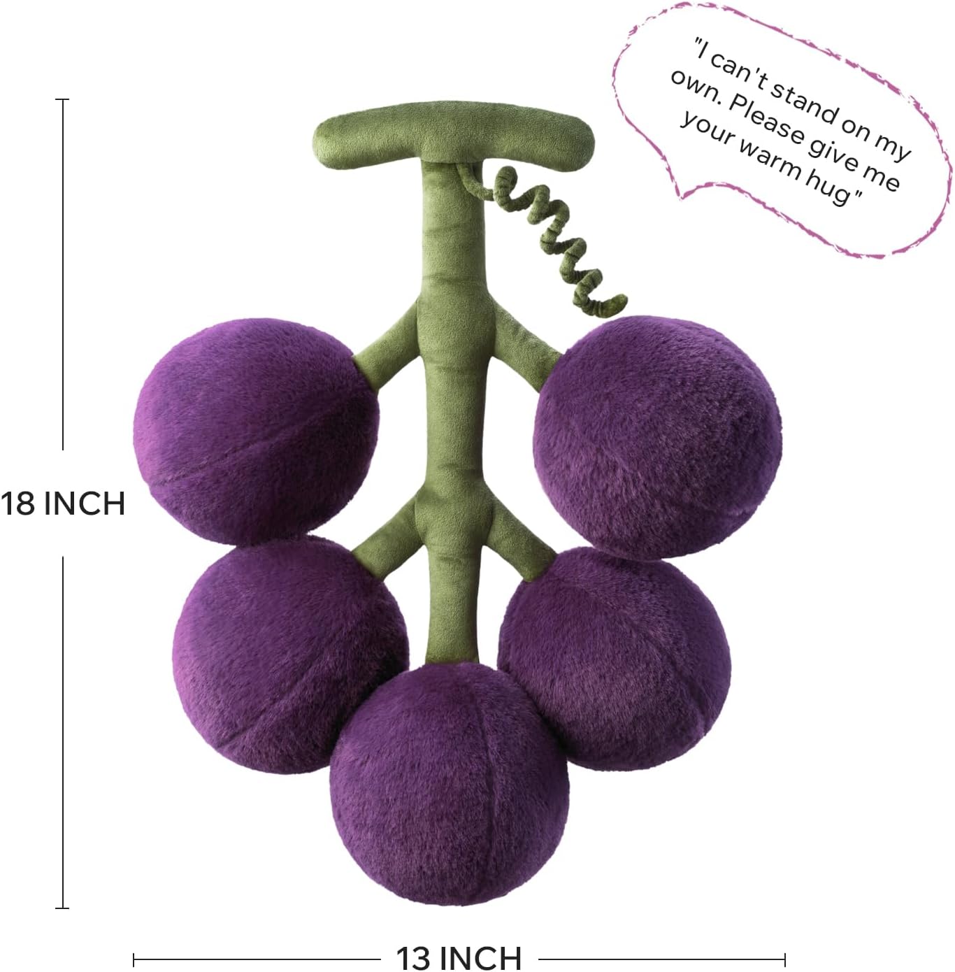 Phantoscope Fruit Shaped Pillows Series Grape Shape Throw Pillow, Fun Home Decor of Fruit Themed Shaped Cushions, Fall Decorative Shaped Pillow for Couch Bed and Chair, Purple, 18 x 13 inches