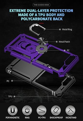 Miniatura 8 de ONOLA Funda para Samsung Galaxy Z Flip 5 con protección de bisagra y soporte magnético de anillo giratorio 360, para teléfono Samsung Z Flip 5