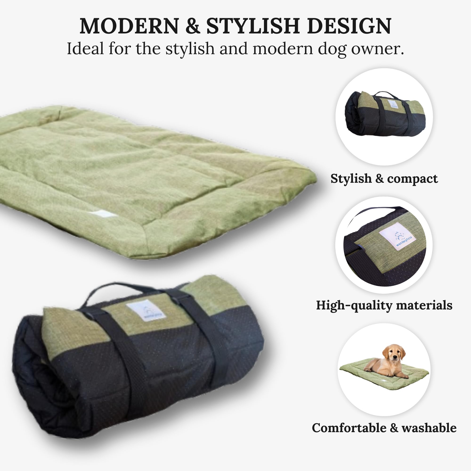 Wanderpfote Dog Blanket for Travel 90 x 60 cm, Washable, Orthopaedic, Waterproof, High-Quality Design, Outdoor Dog Mat - Image 2