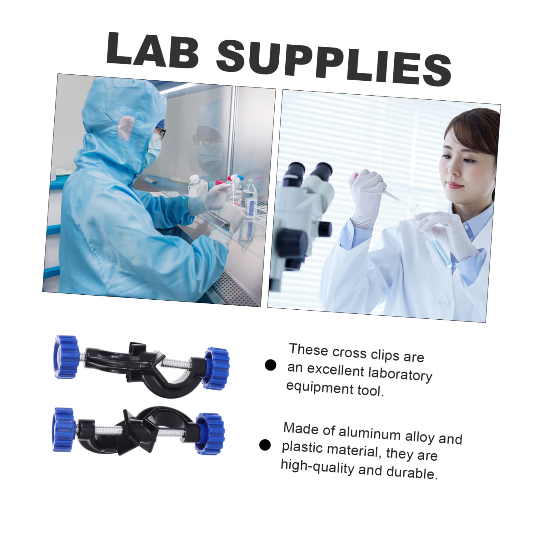 VILLFUL 2pcs Cross Clip Double Top Wire Magnetic Nail Sweeper Adjustable Clamp Lab Stirring Rods Cleaning Brush Laboratory Support Stand Clamps Test Tube Clamp Lab Flask Clamps Plastic