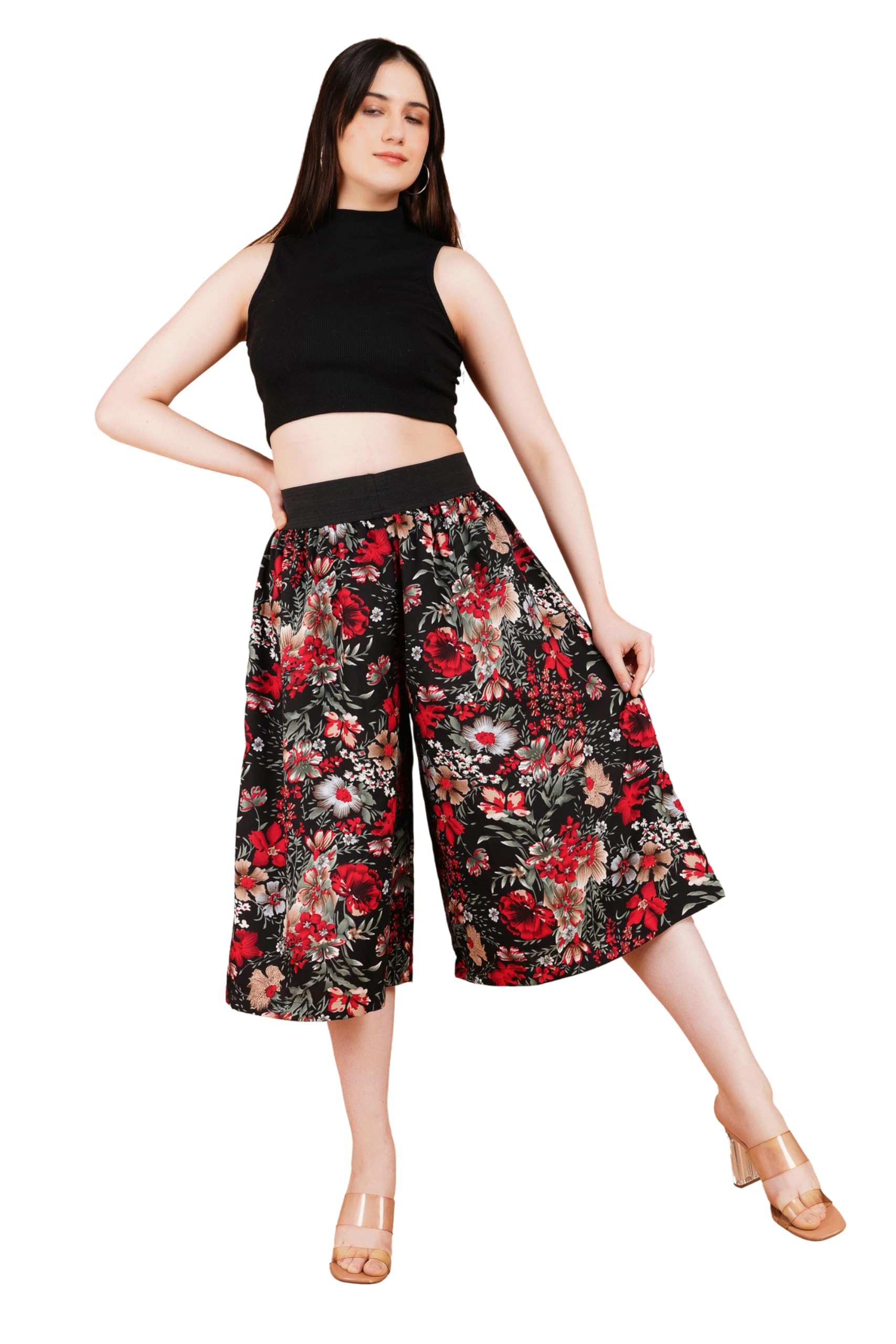 as all collection Women Polyester Printed Capri | Elastic Waist | Pocketless | Multicolor Casual Capri-picture-13