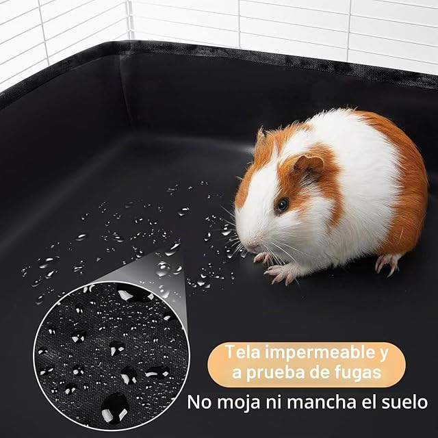Foto 3 de 8 de WAPRXONI - Revestimiento de jaula para conejillos de indias, base impermeable y resistente al agua, fondo…