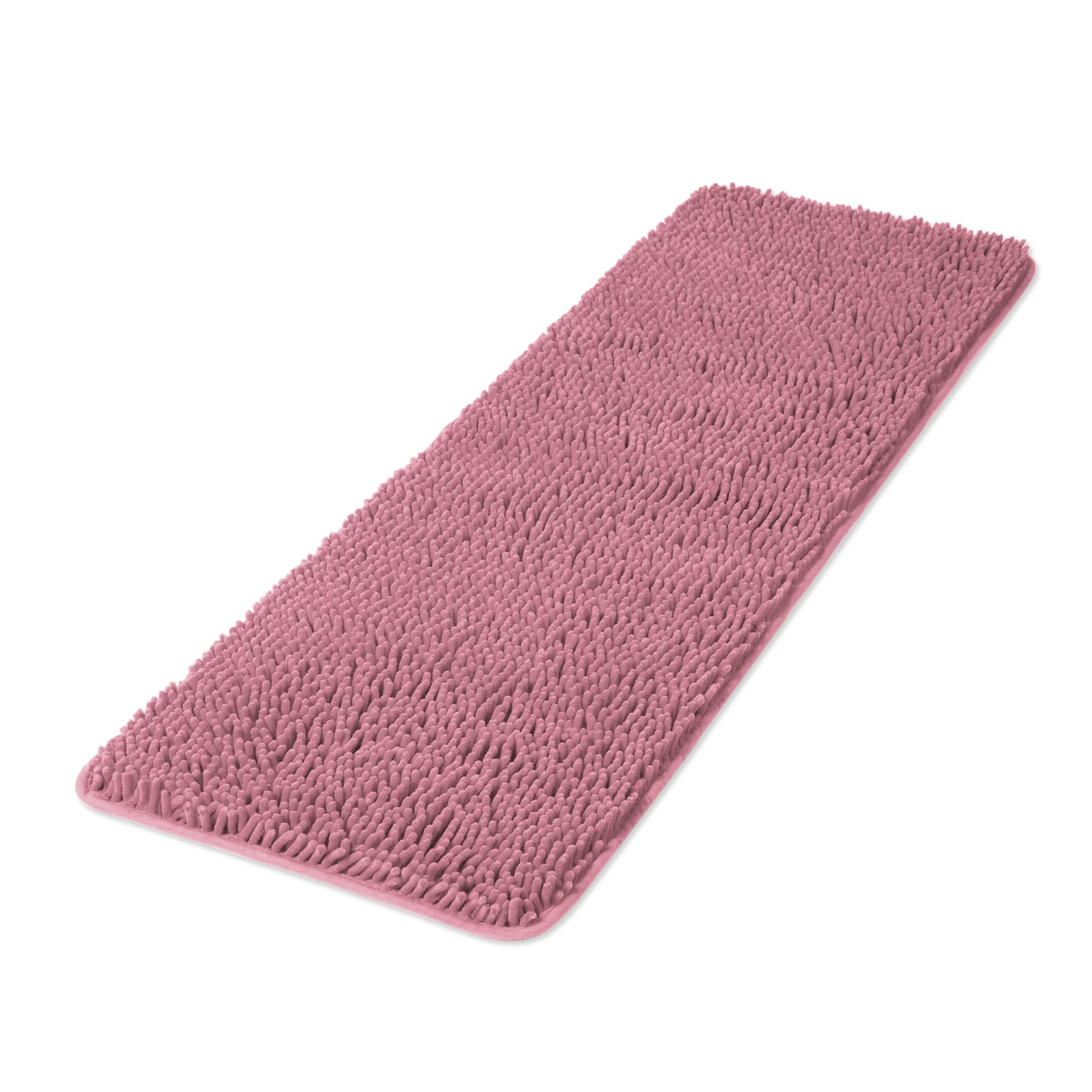 Yeaban Chenille Dusty Rose Bathroom Runner Rug 17"x47"