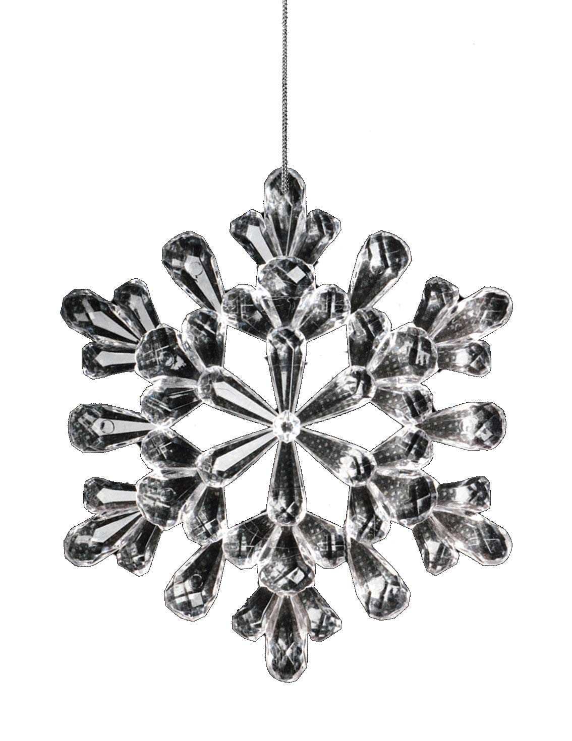 Davies Products 11cm Clear Acrylic Hanging Snowflake Christmas Decoration - Christmas Tree Decorations - Hanging Christmas Decorations