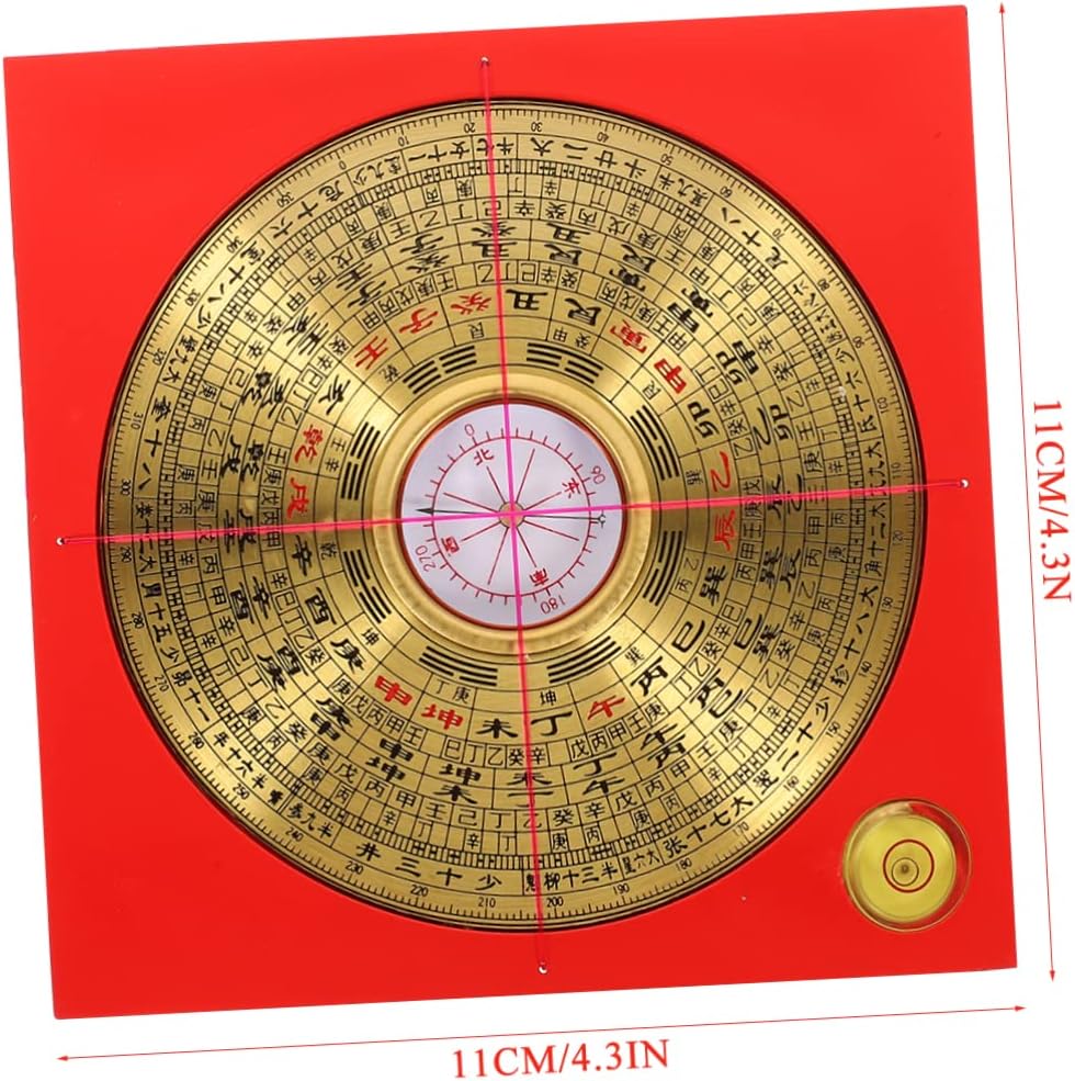 1 Set Compass Feng Chinese Ring Navigation Tool Old Concave Mirror Home Planning Decorations Yang Ba Gua Bagua Plate Home Goods Outdoor Decor Square Gossip Mirror Copper Travel