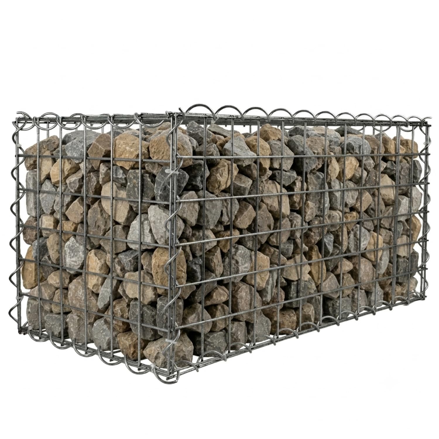 Woodside Gabion Basket Garden Mesh Wire Cage 45 x 45 x 60cm Heavy Duty Galvanised Steel Stone Basket for Garden Walls, Raised Beds, Seating Areas, Landscaping & Outdoor Projects