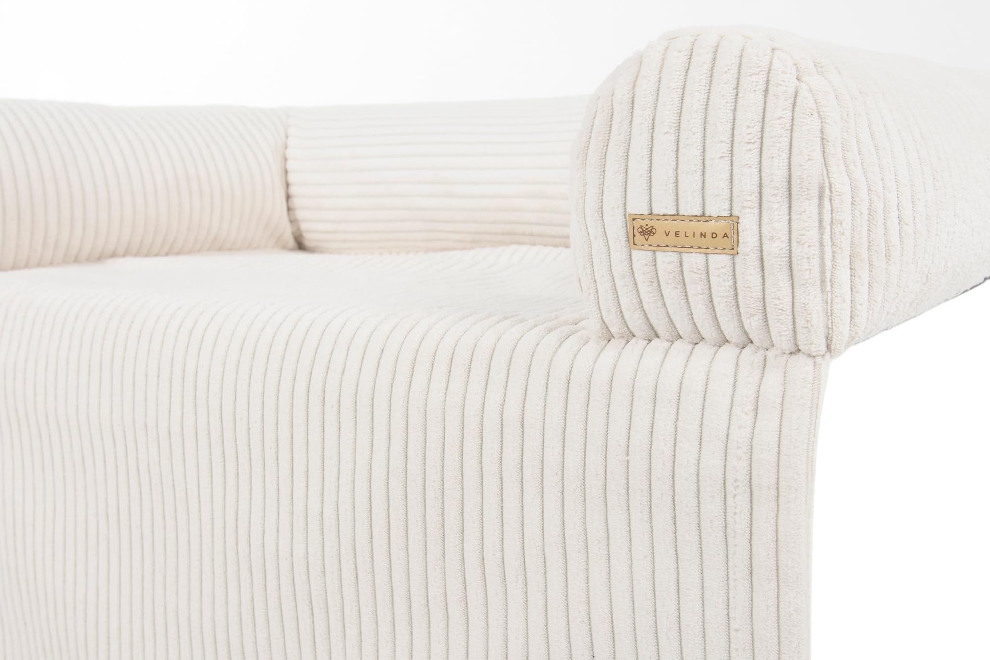 Velinda Hundebett Hundeschlafplatz Hundesofa Hundeliege Schutzmatte für Sofa Sofaschutz (Farbe: cremefarben-b (Cord))