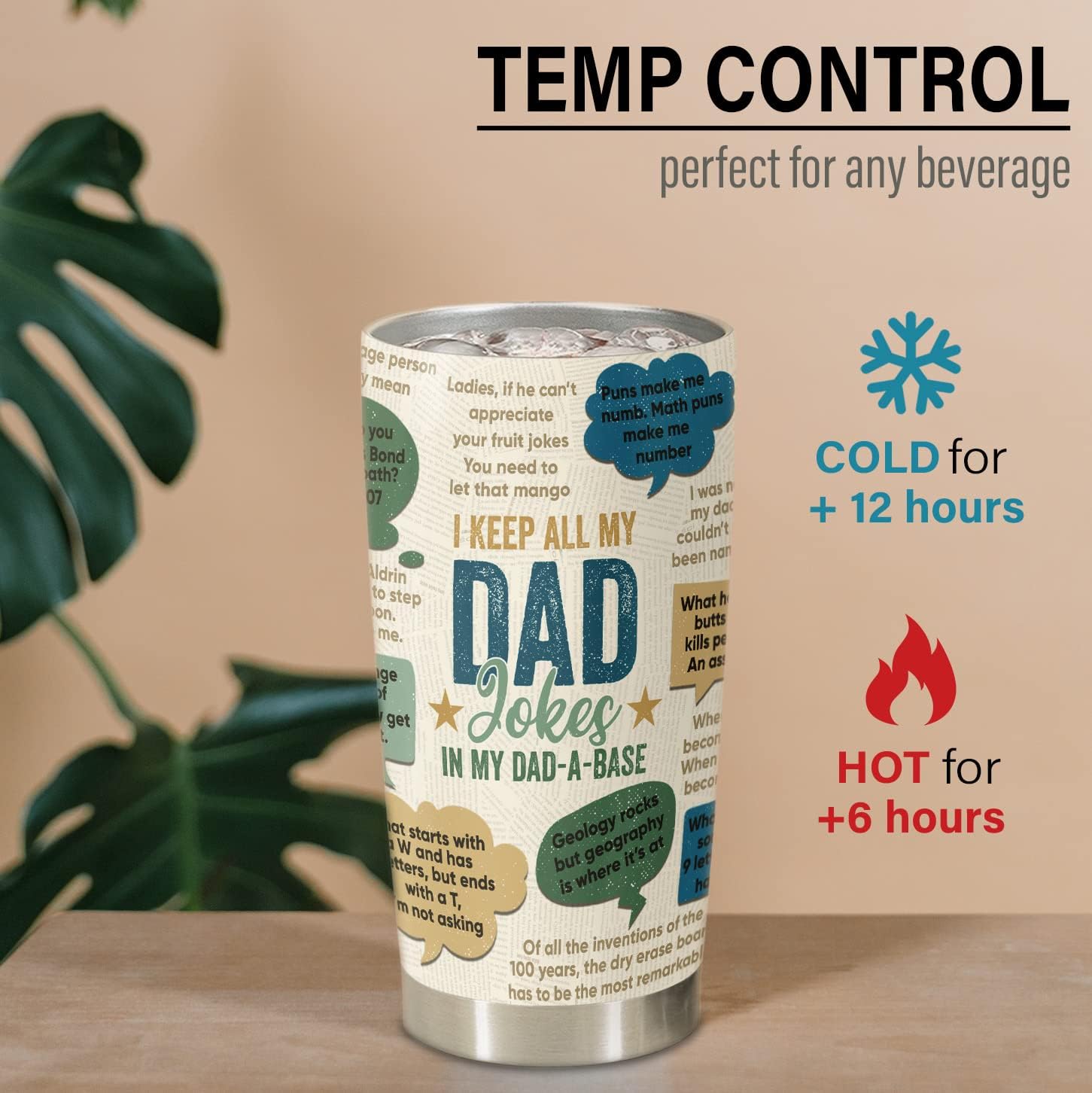 Best Dad Ever Gifts - Dad Jokes Fathers Day Gift From Daughter Son - Stainless Steel Tumbler with Lid and Straws 20oz - Image 4