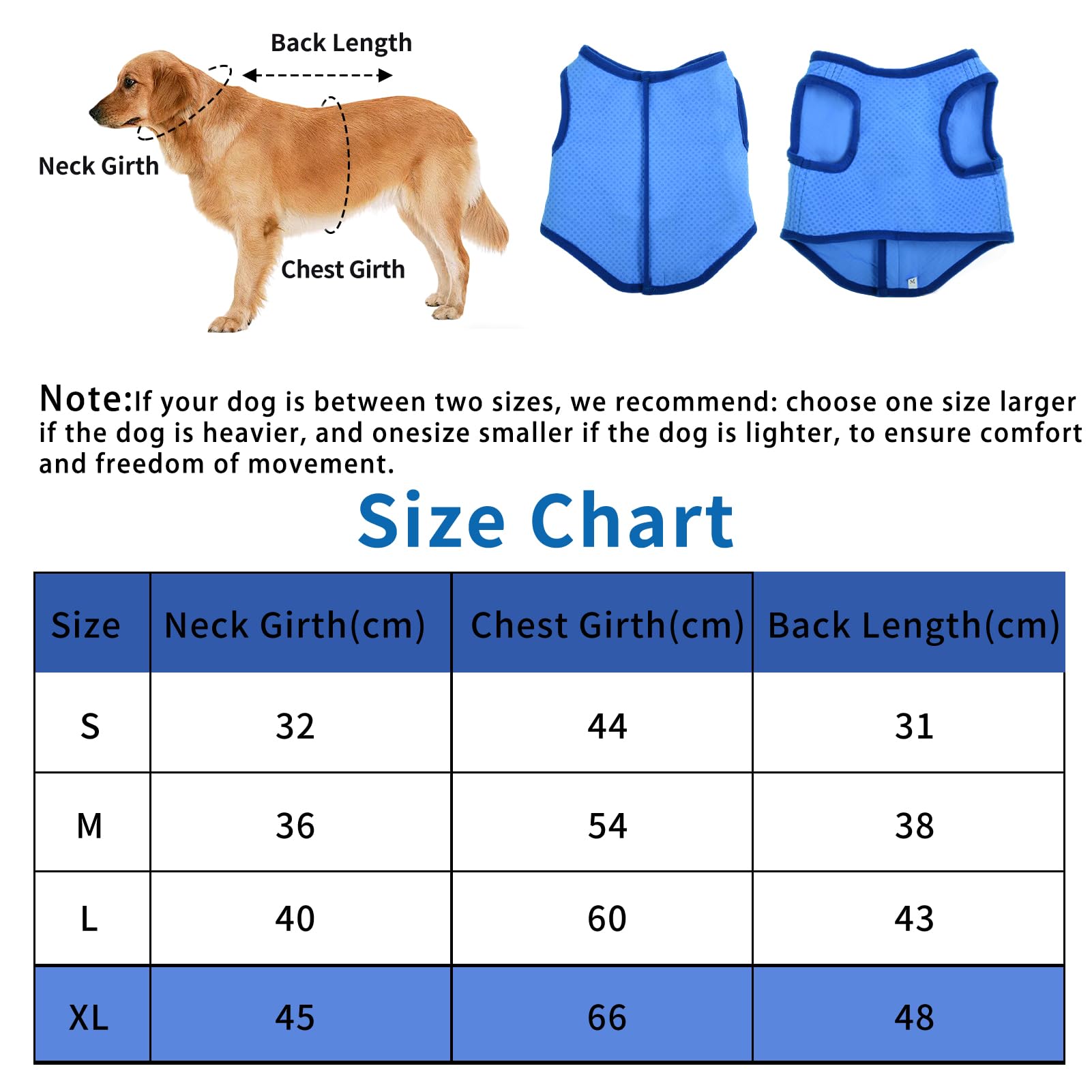 Veste de Refroidissement pour Chien Respirante été, Gilet Rafraichissant Chien, Style sans Manches Frais et Confortable, Manteau Rafraichissant pour Chien, Accessoires Généraux (XL)