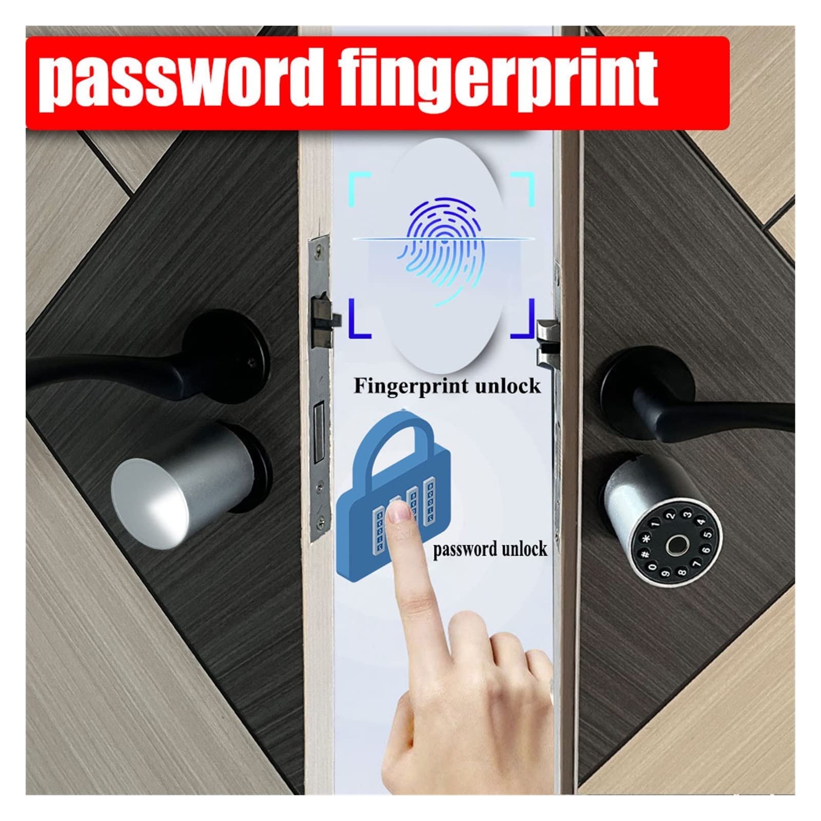 Serratura Smart, Serratura con password di dimensioni variabili Serratura for porta con impronta digitale Serratura for porta intelligente Serratura for porta esterna Serratura elettronica Tuya APP Po