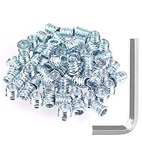 Vista 19 de Insertos Roscados 5/16"-18 x 25mm, Insertos de Tuerca, Insertos de Madera, Acero al Carbon Azul Chapado en Zinc, Insertos Roscados 5/18-18 con Llave