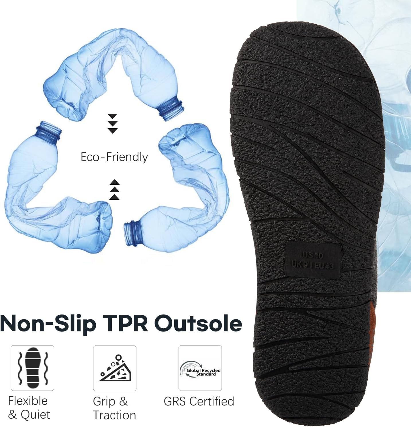 LongBay Men's Fuzzy Sherpa Lined Slippers Warm Memory Foam Non-slip Slippers Slip-on House Shoes for Indoor Outdoor - Image 5