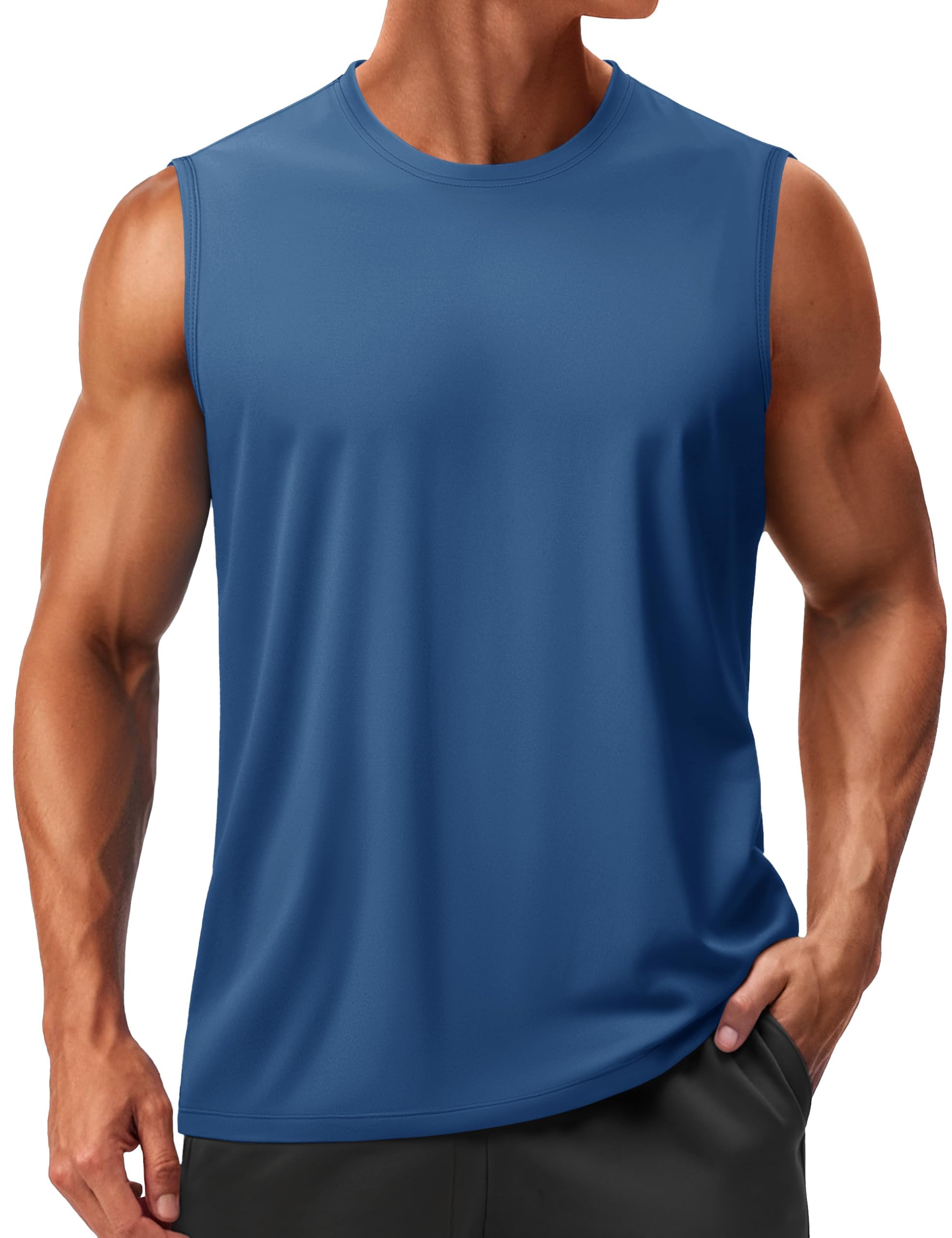 TACVASEN Tanktop Herren Sport UPF 50+ UV Shirt Ärmellos Muskelshirts Gym Bodybuilding Schnelltrocknend Fitness