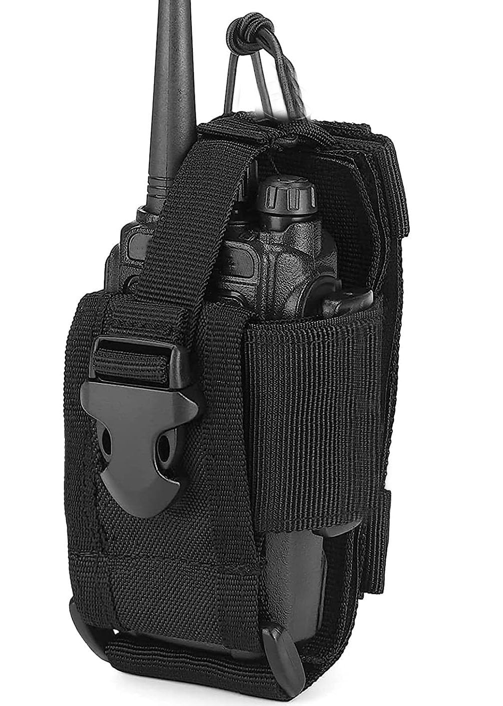 Molle Tactical Radio Pouch Holster, Adjustable Waist Belt for Walkie Talkie, Police Military Radio Holder