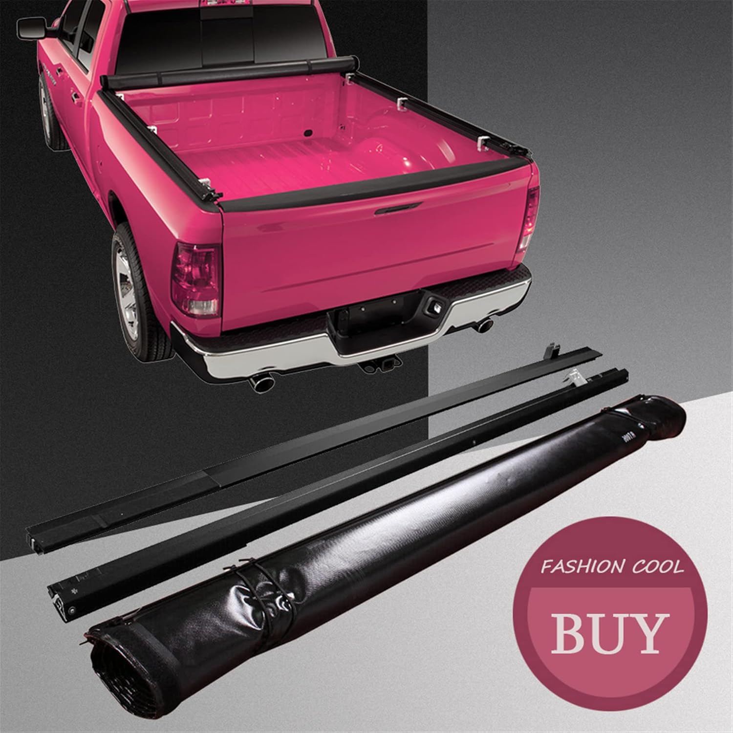JDMSPEED New Fleetside Soft Vinyl Roll-Up Tonneau Cover 5FT Bed Replacement for Nissan Frontier 2005 2006 2007 2008 2009 2010 2011 2012 2013 2014 2015 2016 2017 2018 2019 2020