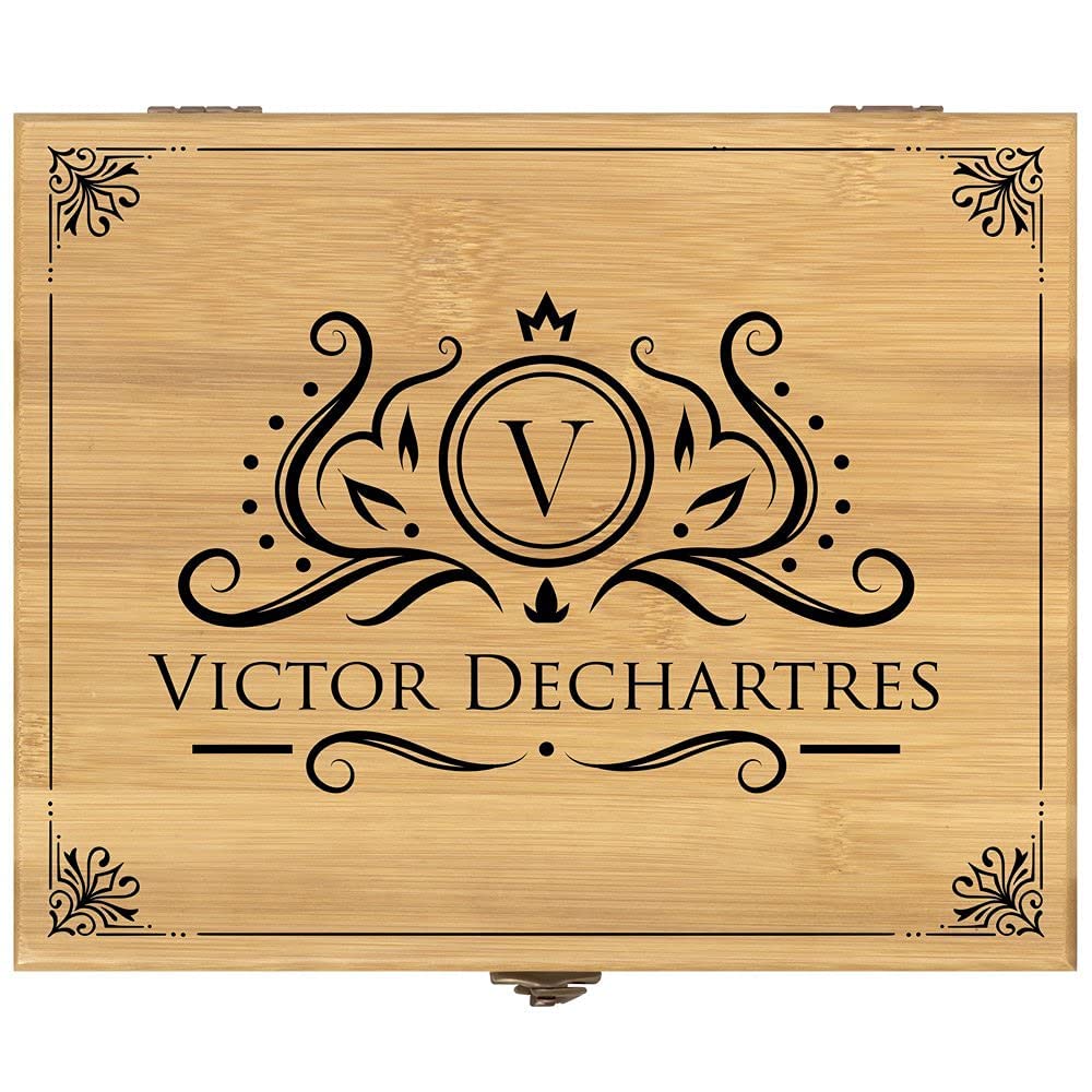 Maverton Coffret du Sommelier, Ensemble d'Accessoire pour Le Vin - Cadeau Anniversaire Homme - Cadeau Homme - Cadeau personnalisé - avec Impression - Cadeau Noel - nom