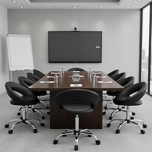 Miniatura 5 de DUHOME Taburete de trabajo WY-171XF Crescent Silla giratoria ajustable con ruedas (negro)