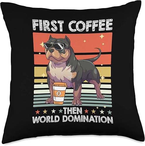 Miniatura 5 de American Bully Gifts  Accessories Bulldog Coffee Breed Dog-Pet American Bully - Almohada de 16 x 16 pulgadas multicolor