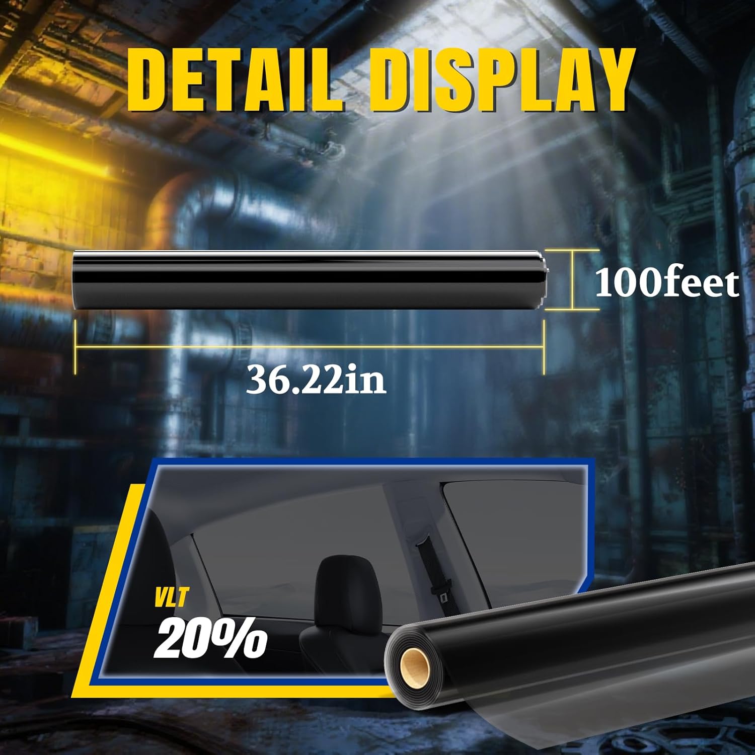 ARANA Ceramic Window Tint Car 20% VLT, 36" in x 100FT Automotive Window Tints Privacy Film Block 99% UV/IR Rays, Reduce Glare & Heat Control & HD Vision & Scratch Proof