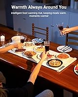 Vista 2 de 42"x16" Warming Mat for Food Extra Large, Extendable Food Warming Mat, Electric Warming Tray for Buffets Party with 7 Adjustable Temperature, 6