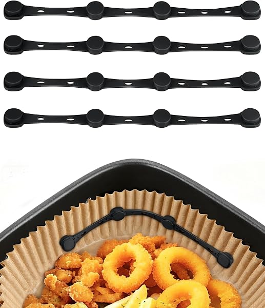Imanes para Papel de Hornear Airfryer, Paquete de 4 Imanes de Silicona Evitan que el Papel para Hornear cubra los Alimentos, Accesorios para Freidora de Aire Caliente para Ninja, Philips, Cosori - 1