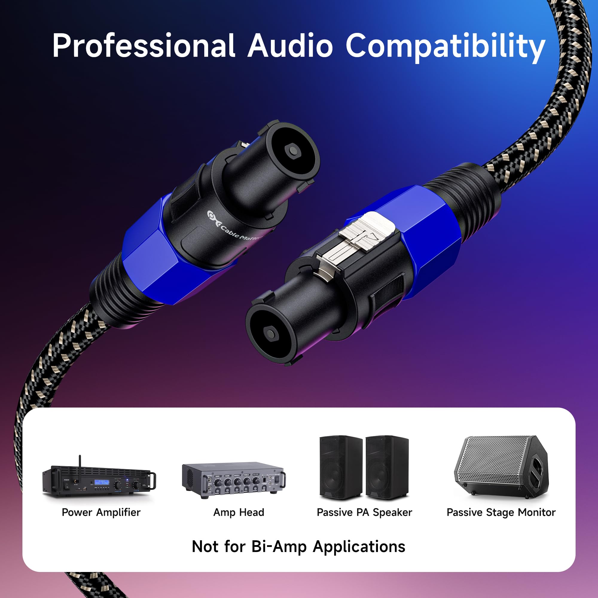 Amazon.com: Cable Matters Premium Braided 12AWG Speaker Cable, 3ft