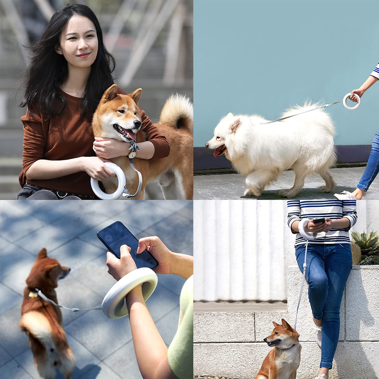 Correas Extensibles para Perros De 2.6 M con Linterna LED, Correa Extensible para Perros De Tamaño Mediano Y Grande De hasta 50 KG con Mango Antidesalizante,No Se Enreda