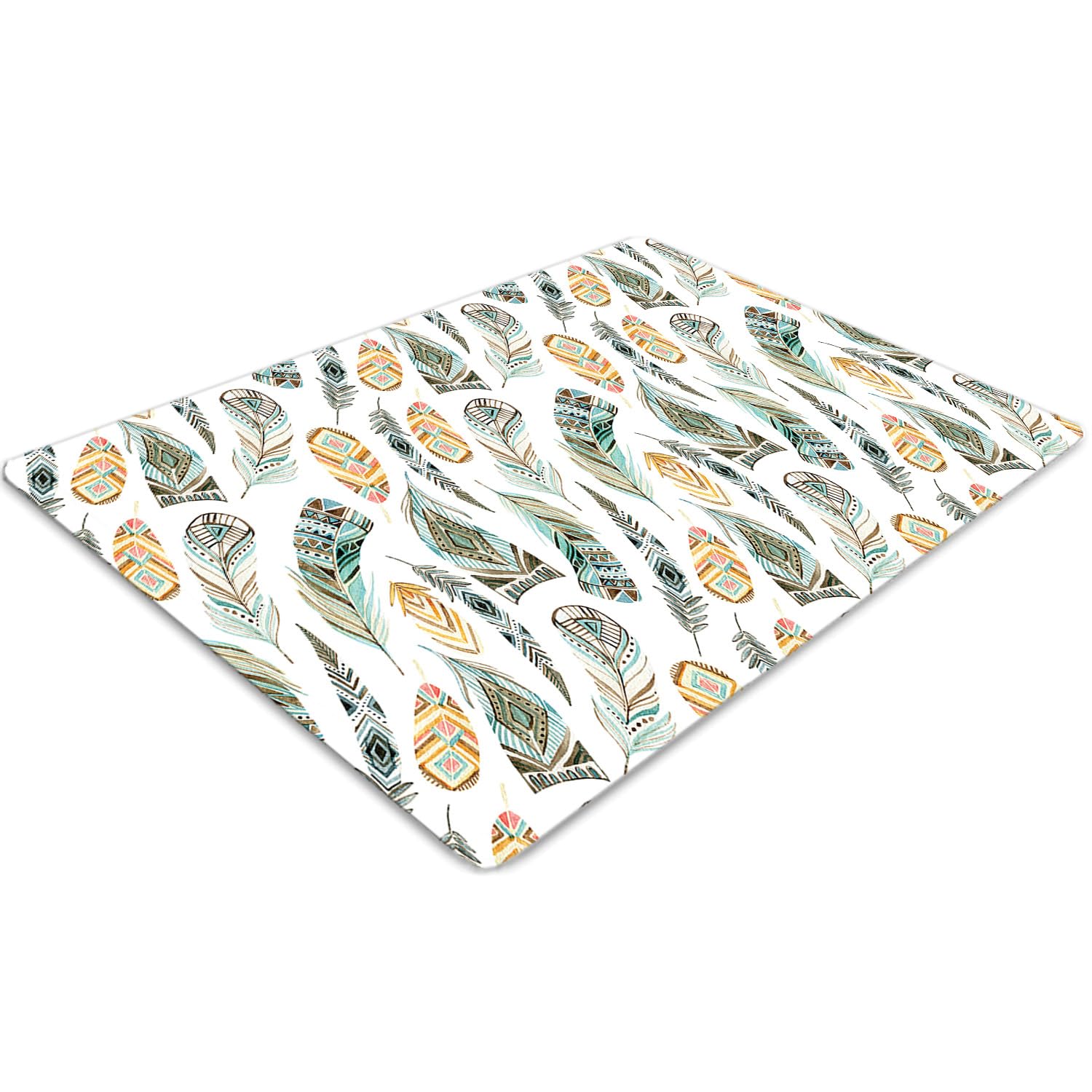Tapis de chaise antidérapant en PVC imperméable 100x70 cm avec motif ethnique